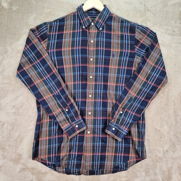 Polo Ralph Lauren Dress Shirt Classic Fit Plaid Checkered Oxford Mens Size M - Picture 2 of 10